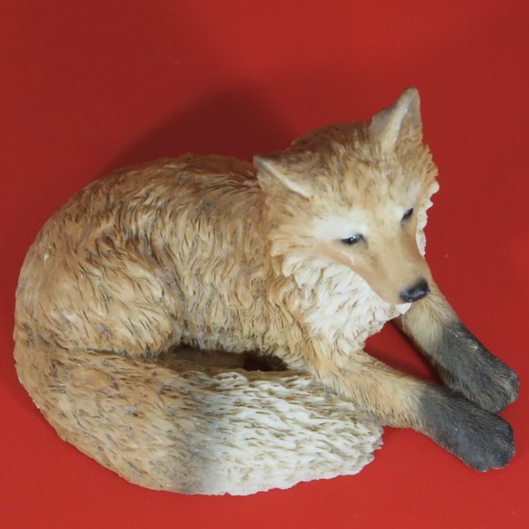Vintage CASTAGNA Red Fox Figurine 1988 Made in Italy Alabaster Forest Animal - Picture 2 of 9